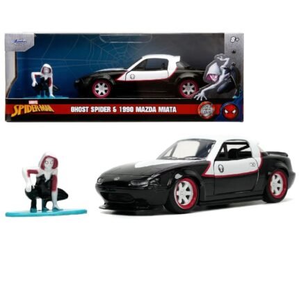 Marvel: Avengers - 1990 Mazda Miata 1:32 Die-cast Car & 1.65" Ghost Spider Die-cast Figure By Jada Toys