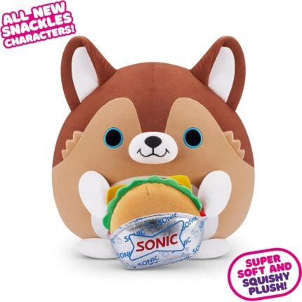 Snackles: Series 2 - Puppy & Sonic Burger Super Soft & Squishy 8" Collectible Plush Officially Licensed By Zuru