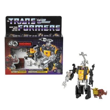 Transformers: Retro 40th Anniversary - Insecticon Bombshell (G1) 5" & Autobot Ramhorn (G1) 2" Figures By Hasbro