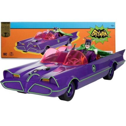 Batman: The Classic TV Series (1966) - Retro Batmobile & The Joker, Two Pack 6" Figure & Vehicle By McFarlane Toys, Gold Label!