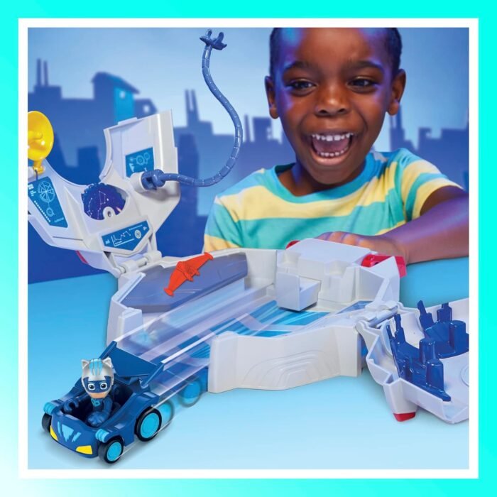 PJ Masks: Power Heroes - PJ Power Q Headquarters Playset With Storage, Catboy 3"Figure & Vehicle By Hasbro - Image 3
