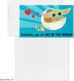 Hallmark: Star Wars The Mandalorian Baby Yoda Mini Valentines Day (18 Cards & Envelopes) To Celebrate Little Ones Classmates & Spread Love to Family, 3 Baby Yoda Designs - Image 6