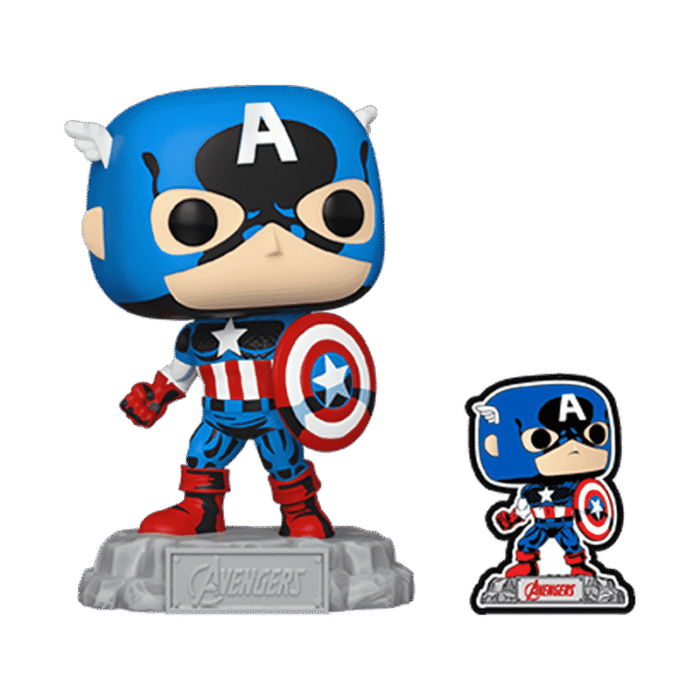 Funko Pop! Super Heroes: Marvel - Avengers 60th Anniversary - Beyond Earth's Mightiest - Captain America With Pin - Amazon Exclusive - Image 2