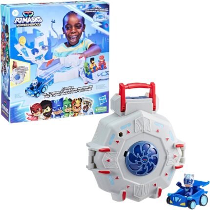 PJ Masks: Power Heroes - PJ Power Q Headquarters Playset With Storage, Catboy 3"Figure & Vehicle By Hasbro