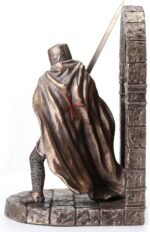 Veronese Design: Maltese Crusader Armored Knight Statue Guarding Door - Decorative Bookend, Cold Cast Bronze Resin, High Quality 7 ⅝" Sculpture - Image 3