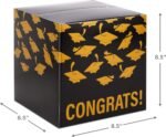 Hallmark: Graduation Card Box (Gold & Black, Congrats!) Foldable 8" Cardboard Box for Grad Parties & Open Houses - Image 4
