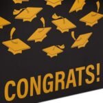 Hallmark: Graduation Card Box (Gold & Black, Congrats!) Foldable 8" Cardboard Box for Grad Parties & Open Houses - Image 5