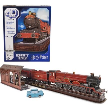 4D Build: Harry Potter Hogwarts Express Model Kit - High Detailed 181pcs 3D Puzzle 2.5 Ft Wide Replica By Spin Master