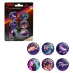 Stranger Things: 80's Retro Buttons - 6pcs Officially Licensed Wearable & Collectible Pins By WeVeel