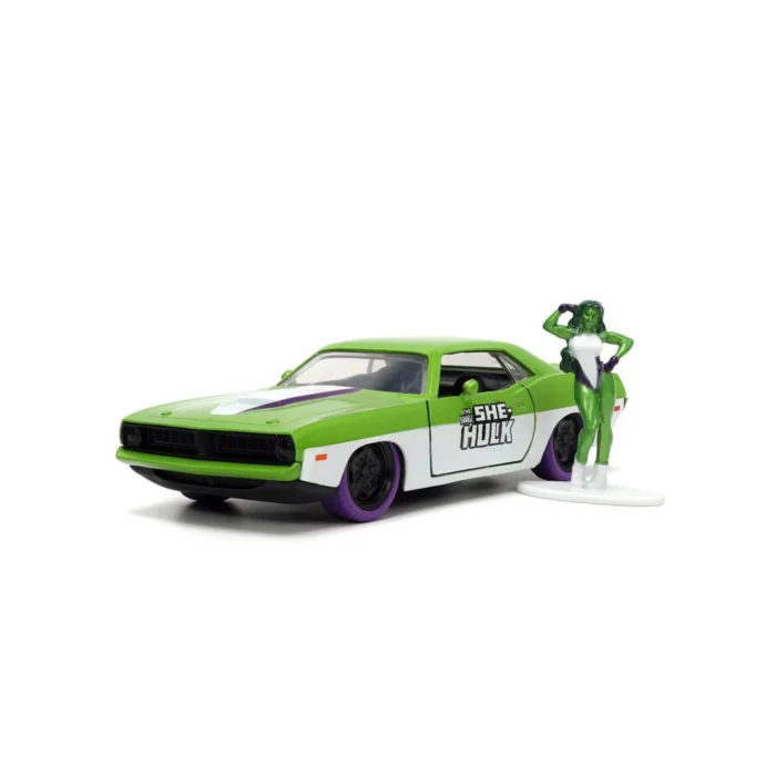 Marvel: She-Hulk -1973 Plymouth Barracuda 1:32 Scale Die-cast Car & 1.65" She-Hulk Die-cast Figure By Jada Toys - Image 10