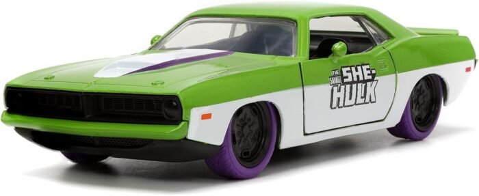 Marvel: She-Hulk -1973 Plymouth Barracuda 1:32 Scale Die-cast Car & 1.65" She-Hulk Die-cast Figure By Jada Toys - Image 9