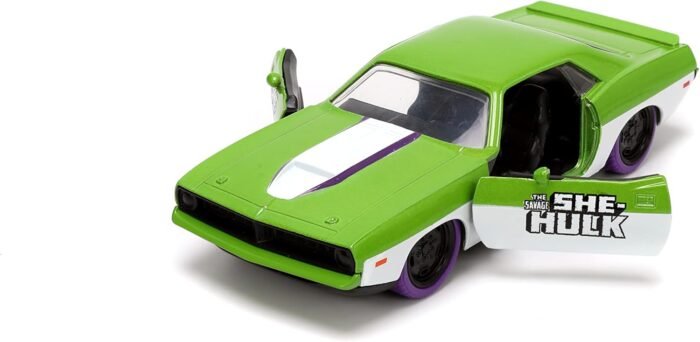 Marvel: She-Hulk -1973 Plymouth Barracuda 1:32 Scale Die-cast Car & 1.65" She-Hulk Die-cast Figure By Jada Toys - Image 8