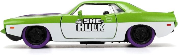 Marvel: She-Hulk -1973 Plymouth Barracuda 1:32 Scale Die-cast Car & 1.65" She-Hulk Die-cast Figure By Jada Toys - Image 5