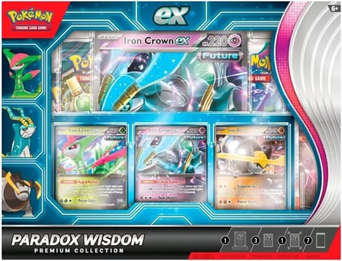 Pokemon TCG: Paradox Wisdom Premium Collection Box - Includes 7 Booster Packs, Magnetic 3 Card Holder, Oversized Foil & 3 Promo Cards - Image 2