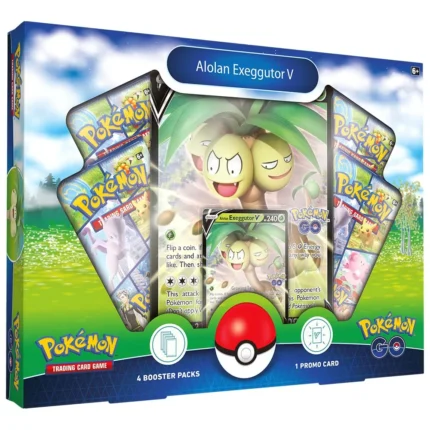 Pokemon TCG: Pokemon GO - Alolan Exeggutor V Collection Box - 4 Booster Packs, Oversized Foil & Foil Promo Card