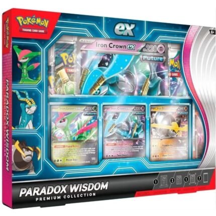 Pokemon TCG: Paradox Wisdom Premium Collection Box - Includes 7 Booster Packs, Magnetic 3 Card Holder, Oversized Foil & 3 Promo Cards