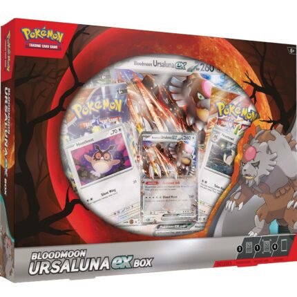 Pokemon TCG: Bloodmoon Ursulana EX Box - Contains 4 Booster Packs, Oversized Foil & 3 Promo Cards