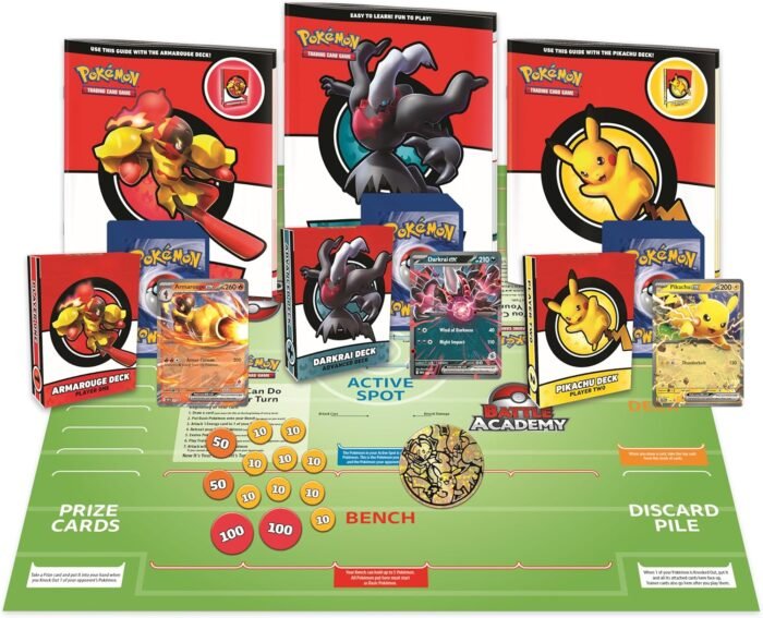 Pokemon TCG: Battle Academy 2024 - Darkrai, Armarogue & Pikachu Pre-Built Decks & Everything Needed For 2 Players (Copy) - Image 4