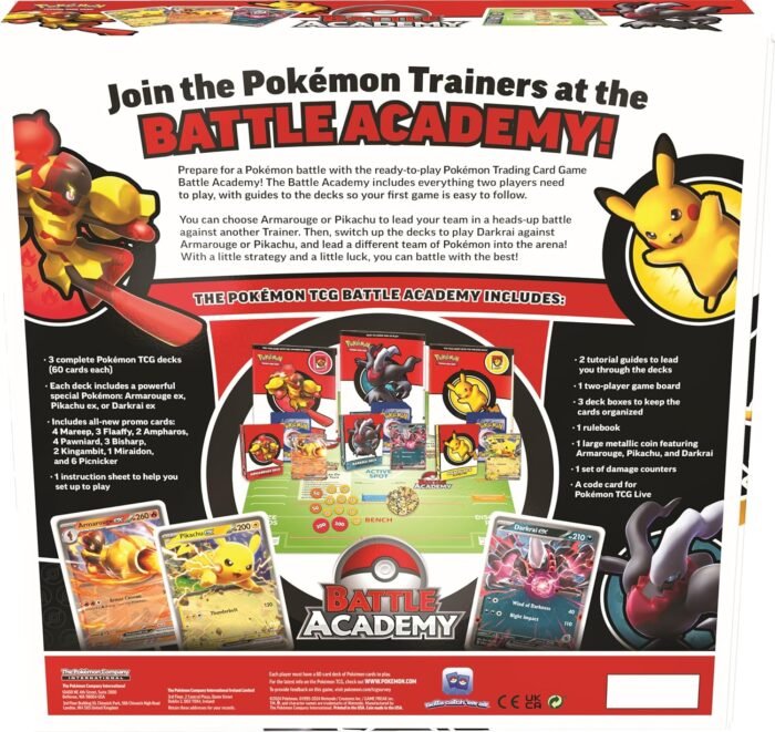 Pokemon TCG: Battle Academy 2024 - Darkrai, Armarogue & Pikachu Pre-Built Decks & Everything Needed For 2 Players (Copy) - Image 6