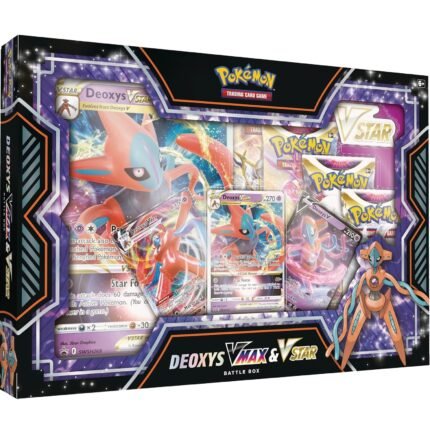 Pokemon TCG: Deoxys VMAX & VSTAR Battle Box - 4 Booster Packs, Etched Oversized Foil & Etched Foil Promo Card