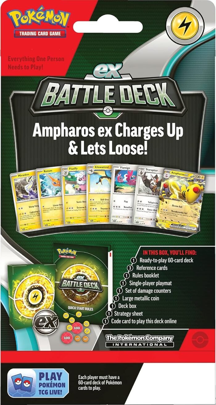 Pokemon TCG: Ampharos EX Battle Deck - Ready To Play 60 Card Deck, Solo Playmat, Deck Box, Damage Counter & Metallic Coin - Image 5