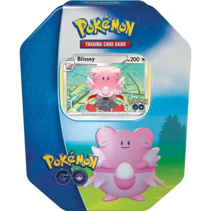 Pokemon TCG: Pokemon GO - Blissey Tin (Vertical Art Style) - 4 Booster Packs, Sticker Sheet & 2 Foil Promo Cards