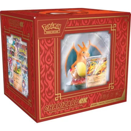 Pokemon TCG: Charizard EX Super-Premium Figure Collection - 10 Booster Packs & 3 Foil Promo Cards & Charizard Card Holder Figure
