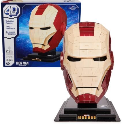 4D Build: Marvel Iron Man Mask Model Kit - High Detailed 96pcs 3D Puzzle 12" Replica Figure By Spin Master