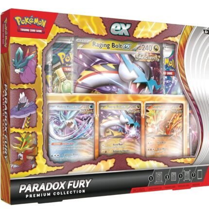 Pokemon TCG: Paradox Fury Premium Collection Box - Includes 7 Booster Packs, Magnetic 3 Card Holder, Oversized Foil & 3 Promo Cards