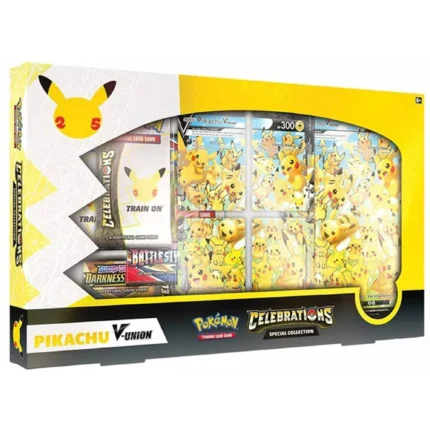 Pokemon TCG: Celebrations Pikachu V-Union Special Collection Box - Includes 6 Booster Packs (4 Celebrations), Oversized Foil & 4 Promo (V-Union) Cards