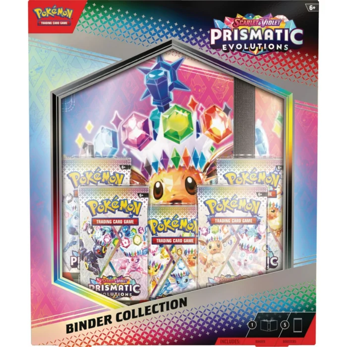 Pokemon TCG: Scarlet & Violet - Prismatic Evolutions Binder Collection Box - 5 Booster Packs & Binder (21 Pages, 9 Pockets) - Image 6
