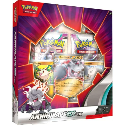 Pokemon TCG: Annihilape EX Collection Box - 4 Booster Packs, Oversized Foil & 3 Foil Promo Cards