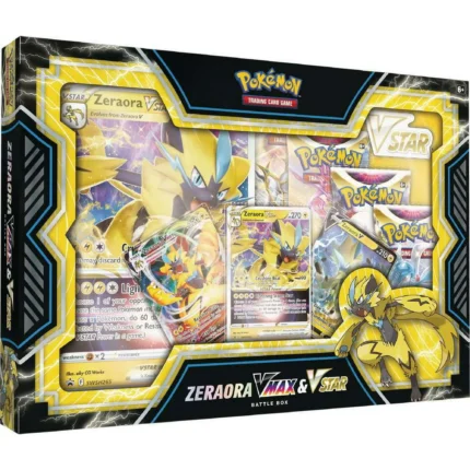 Pokemon TCG: Zeraora VMAX & VSTAR Battle Box - 4 Booster Packs, Etched Oversized Foil & 2 Etched Foil Promo Card