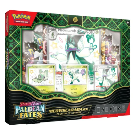 Pokemon TCG: Scarlet & Violet - Paldean Fates Meowscarada EX Premium Collection Box - Includes 8 Booster Packs, Magnetic 3 Card Holder, Etched Oversized Foil & 3 Etched Foil Promo Cards