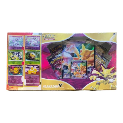 Pokemon TCG: Alakazam V Collection Box (Bonus Promo Edition) - 4 Booster Packs , Oversized Foil, Foil Promo Card & Additional Bonus 6 Promo Cards