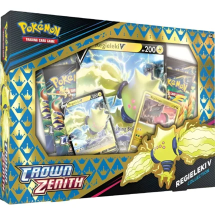 Pokemon TCG: Crown Zenith - Regieleki V Collection Box - 4 Booster Packs, Oversized Foil & 2 Foil Promo Cards