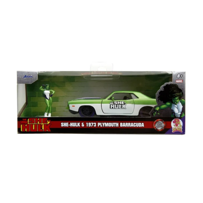 Marvel: She-Hulk -1973 Plymouth Barracuda 1:32 Scale Die-cast Car & 1.65" She-Hulk Die-cast Figure By Jada Toys - Image 11