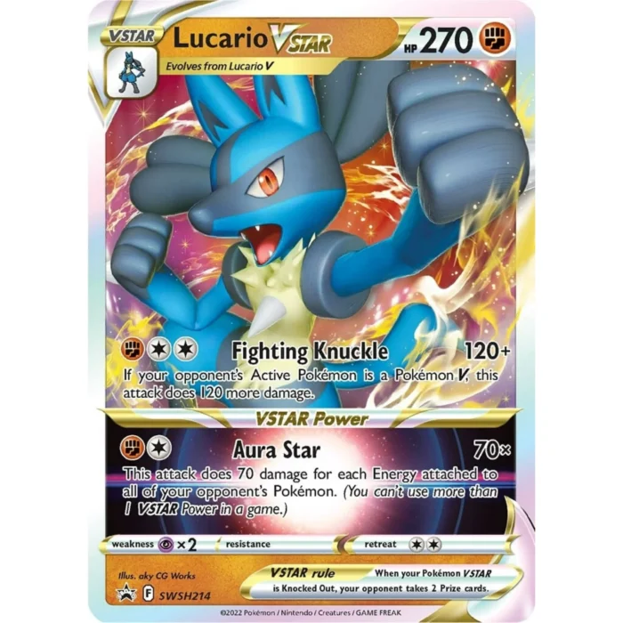 Pokemon TCG: Lucario VSTAR Premium Collection Box - Includes 6 Booster Packs, Collectible Pin & Metallic Coin, 2 Etched Foil Promos & Oversized Card - Image 5