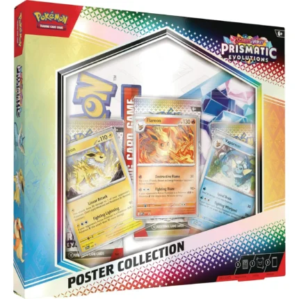 Pokemon TCG: Scarlet & Violet - Prismatic Evolutions Poster Collection Box - 3 Booster Packs, Poster & 3 Foil Promo Cards t