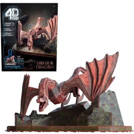 4D Build: House Of The Dragon Caraxes Model Kit - High Detailed 101pcs 3D Puzzle 18.6" Wide Replica By Spin Master