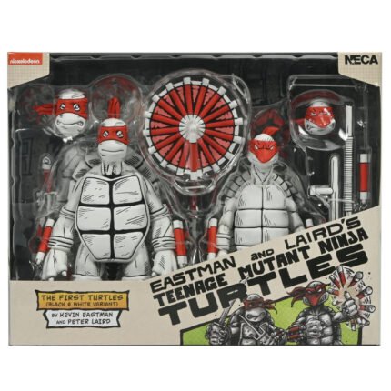 Teenage Mutant Ninja Turtles: The First Turtles (Eastman & Laird Mirage Comics): Black & White 2 Pack 7" Figures, By NECA