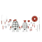 Teenage Mutant Ninja Turtles: The First Turtles (Eastman & Laird Mirage Comics): Black & White 2 Pack 7" Figures, By NECA - Image 5
