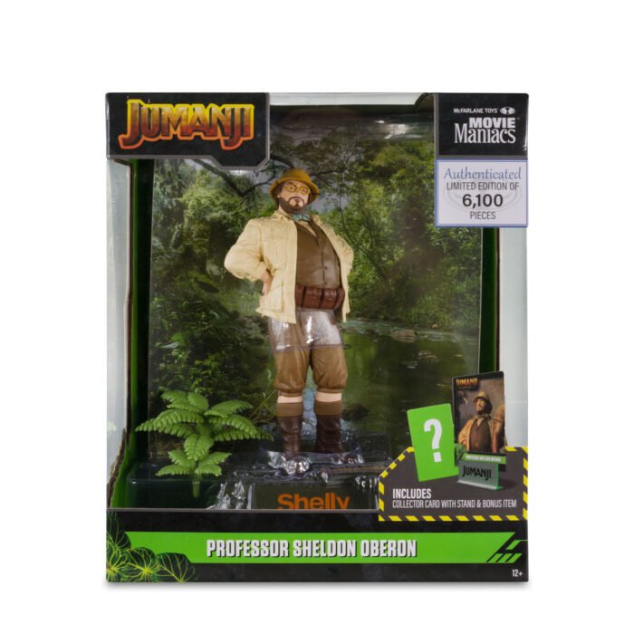 McFarlane Movie Maniacs - Professor Sheldon "Shelly" Oberton (Jumanji: The Next Level) - 6" Posed Figure with Collector Card & Stand - 6,100 Limited Pieces - Image 9
