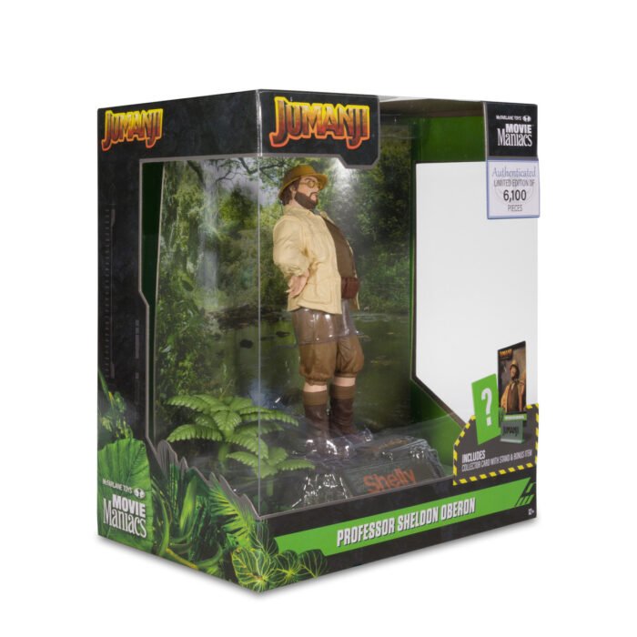 McFarlane Movie Maniacs - Professor Sheldon "Shelly" Oberton (Jumanji: The Next Level) - 6" Posed Figure with Collector Card & Stand - 6,100 Limited Pieces - Image 10