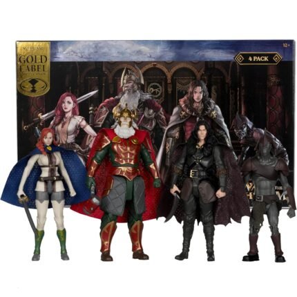The Lord of Rings: The War of The Rohirrim 4 Pack - Hera, Helm, Wulf & Shank " Detailed Articulated 4" Figures By McFarlane Toys, Gold Label Exclusive!