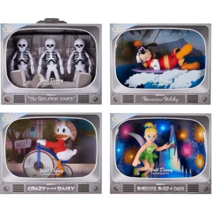 Disney: 100 Years Of Wonder - Complete Collection 4 Pack (Crazy Over Daisy, Hawaiian Holiday, Silly Symphonies, Wonderful World of Color - 13" Collectible Plush Set With Interactive Display Boxes By Just Play