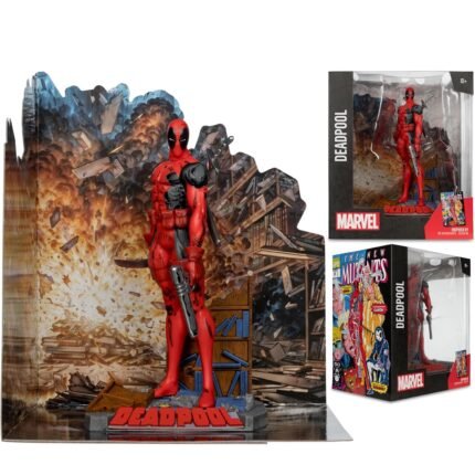 Marvel: Deadpool (The New Mutants #98) With Scene - Posed 1:10 Scale Figure By McFarlane Toys