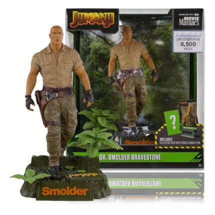 McFarlane Movie Maniacs - Dr Smolder Bravestone (Jumanji: The Next Level) - 6" Posed Figure with Collector Card & Stand - 8,500 Limited Pieces