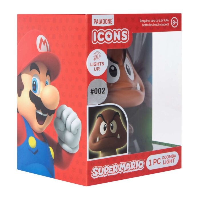 Paladone Icons Series: Super Mario - Goomba #02 Light Up Vinyl Display Night Light 4" Figure - Image 7