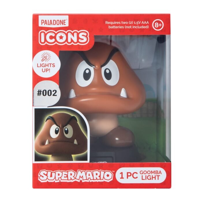 Paladone Icons Series: Super Mario - Goomba #02 Light Up Vinyl Display Night Light 4" Figure - Image 6